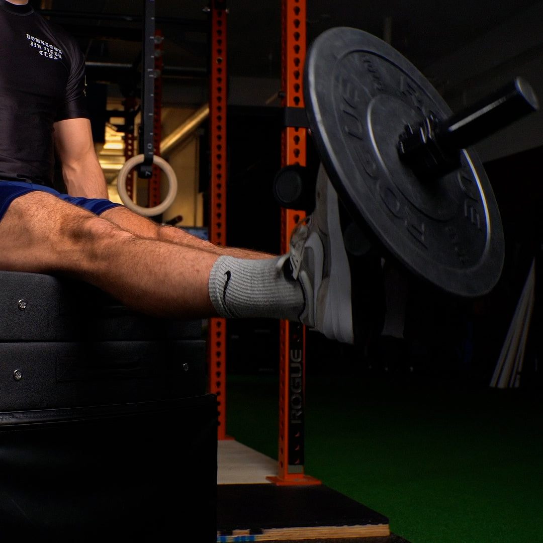 The TibPro can also be used for other leg exercises like weighted leg extensions