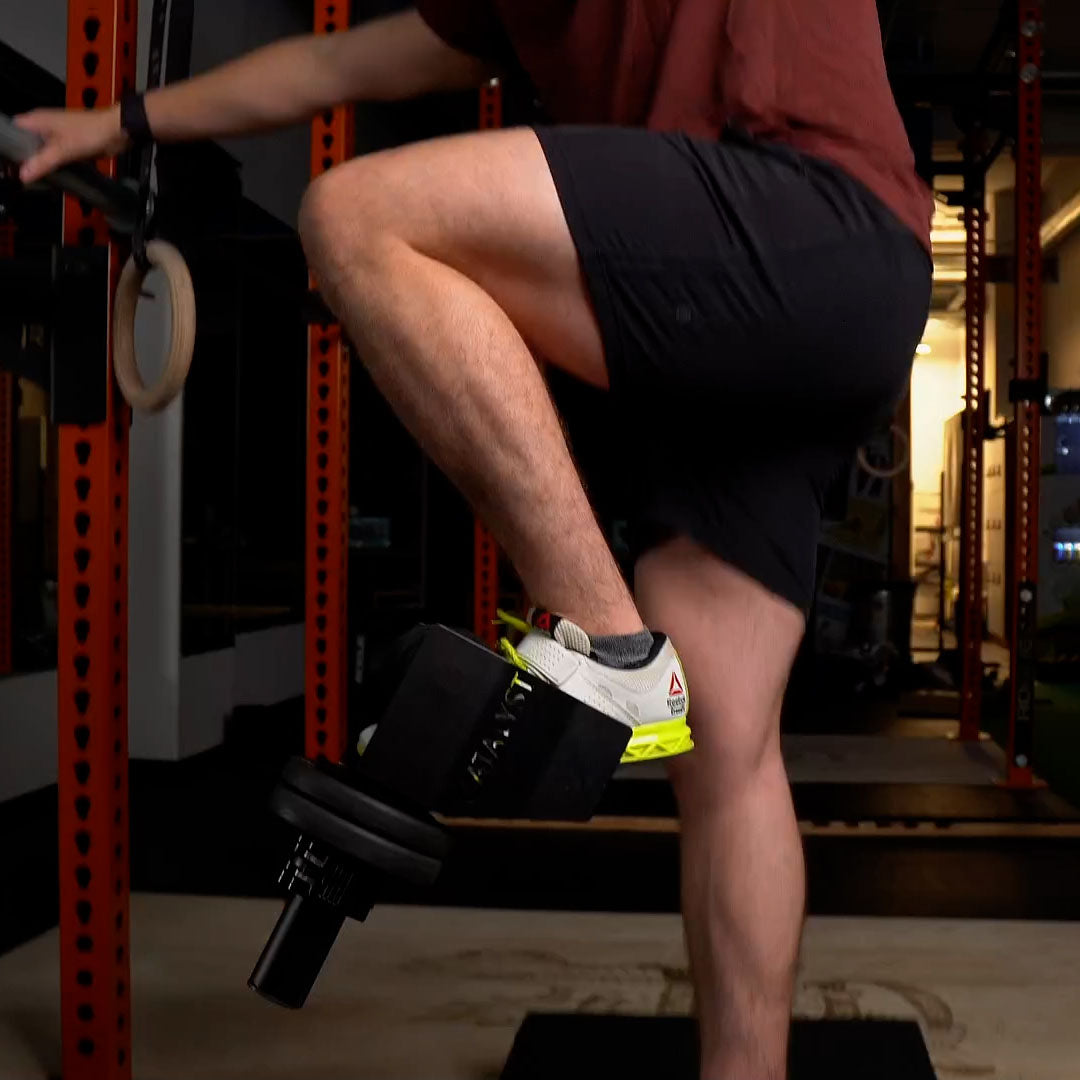 The IsoTib can be used not only for tibialis training, but also for hip flexor training